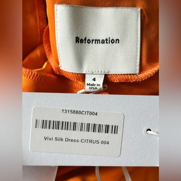 Reformation Orange Cut Out Tie Front Maxi Dress - Picture 6 of 8